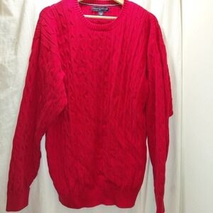 Tommy Hilfiger Red Knit Long Sleeve Sweater, Size XL